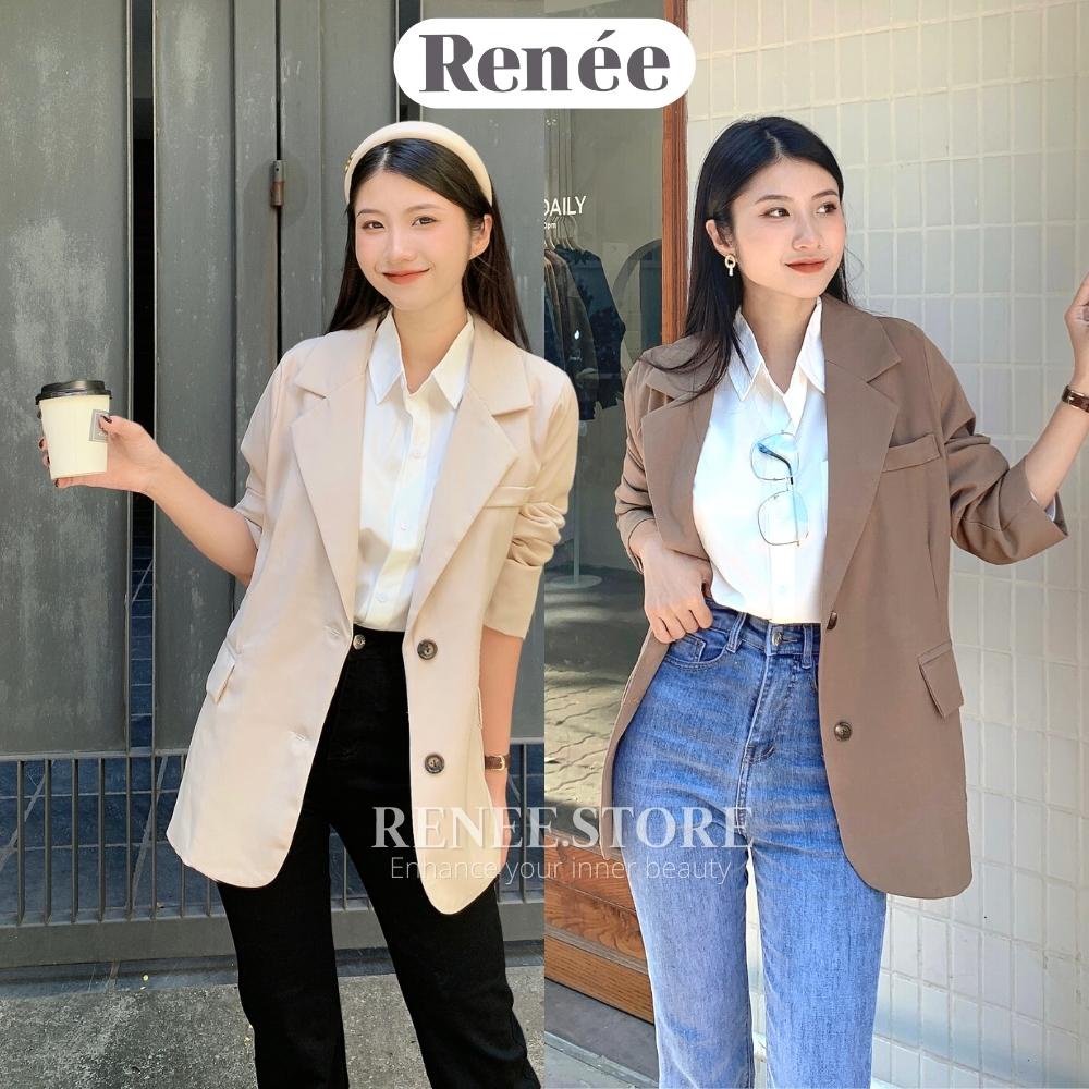 Áo blazer nữ 2 lớp áo vest dài tay 2 túi nắp phong cách Hàn Quốc - A638