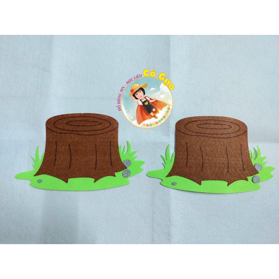 Set 2 bụi cỏ vải nỉ chọn mẫu trang trí lớp học mầm non