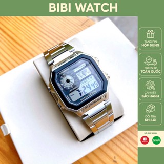 Đồng hồ thể thao nam AE1200 world time đeo tay điện tử năng động trẻ trung size 43mm 2 màu đen trắng