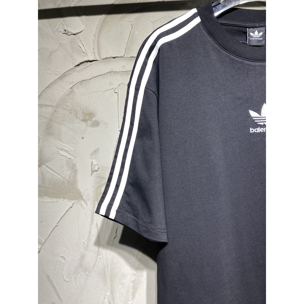 Áo Thun Đen Thêu Logo BLCG X AD 22ss Thời Trang Đường Phố Sang Trọng Cho Nam Và Nữ