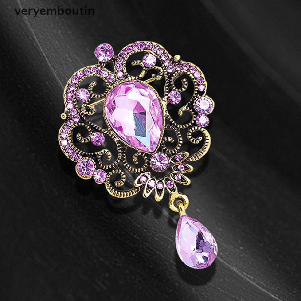 Ghim Cài Áo Hình Giọt Nước Đính Đá Pha Lê Thời Trang Cho Nữ