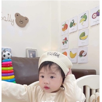 Hot Hit : Mũ nồi len thêu tên cho bé yêu