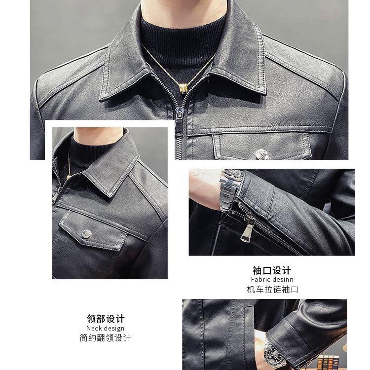 Áo khoác da nam cao cấp lót Lông phong cách Hàn Quốc AD901 Hàng Quảng Châu