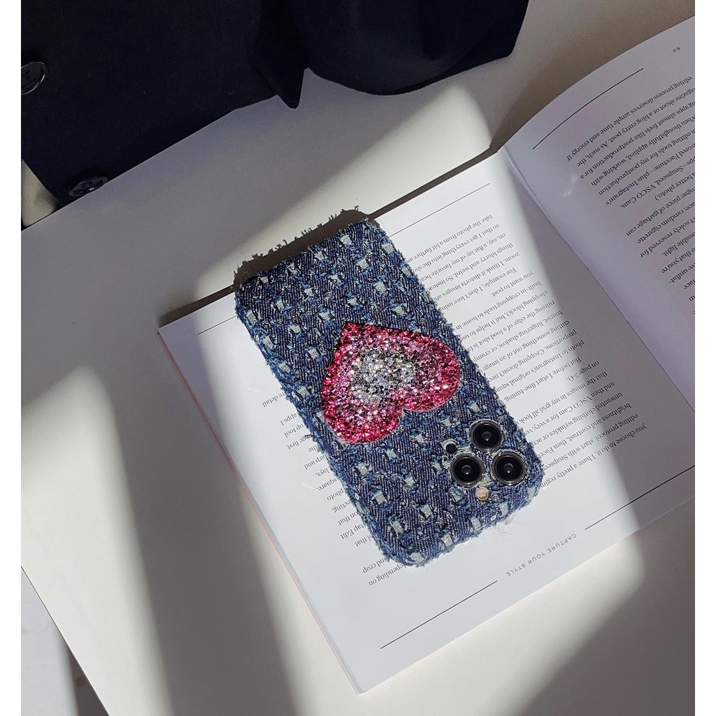 Ốp Điện Thoại Tpu Mềm Chống Rơi Họa Tiết Denim Phong Cách Retro Cho iphone 14 13 12 11 Pro MAX Plus