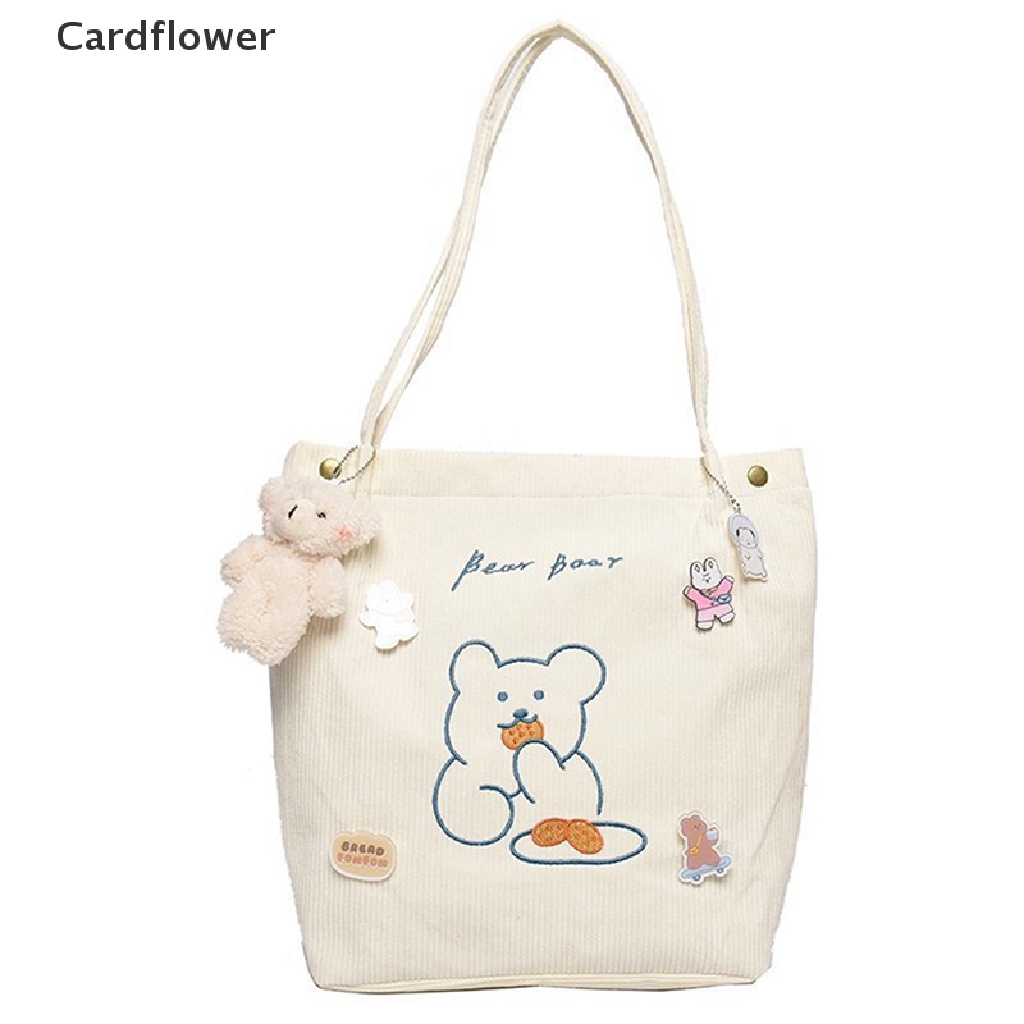 < Cardflower > Túi Đeo Vai / Xách Tay / Đeo Chéo Hình Gấu Bông Vải Nhung Nhật Bản Mới Bán Chạy