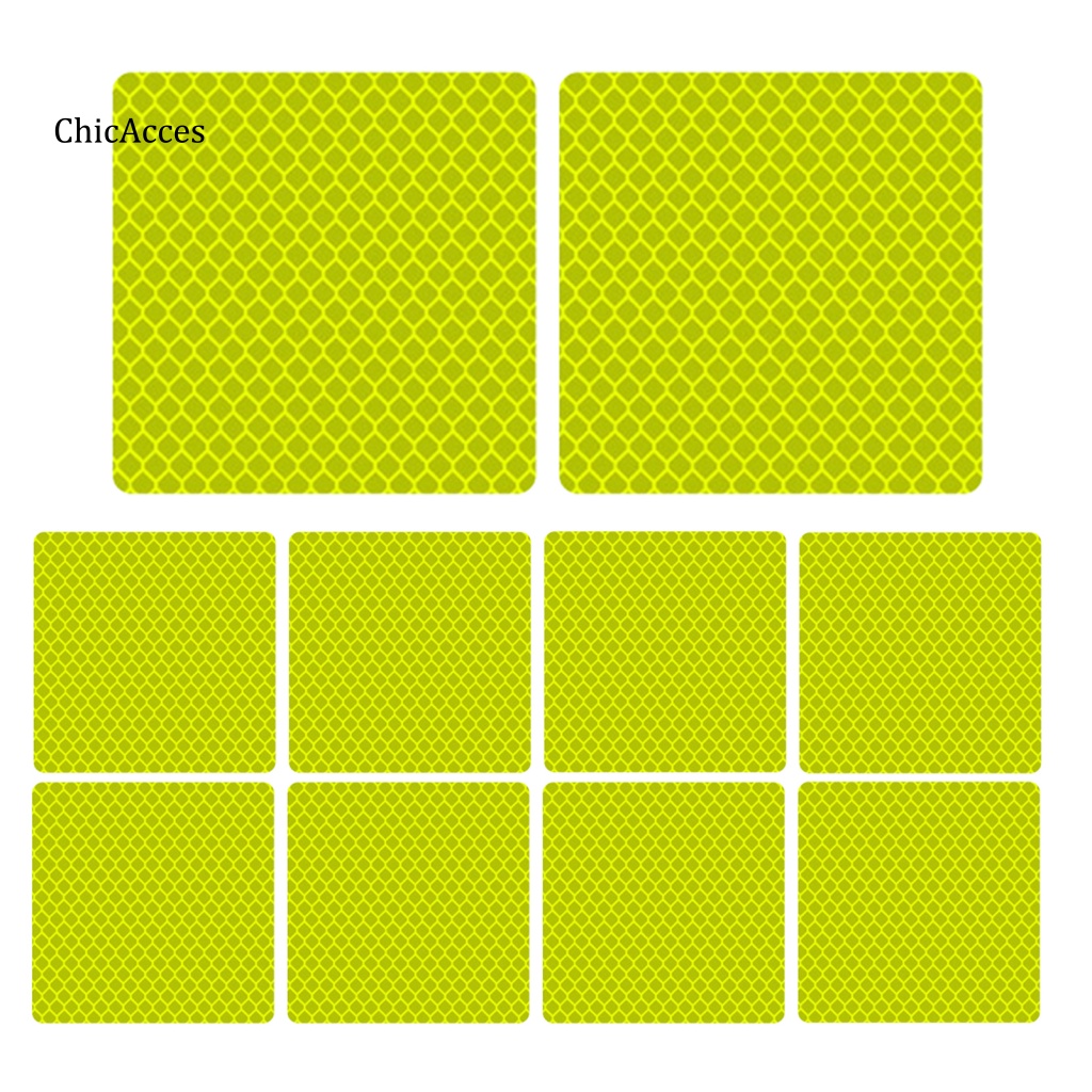 Set 10 Miếng Dán Phản Quang Cảnh Báo An Toàn Hình Vuông Chống Nước Trang Trí Xe Đạp