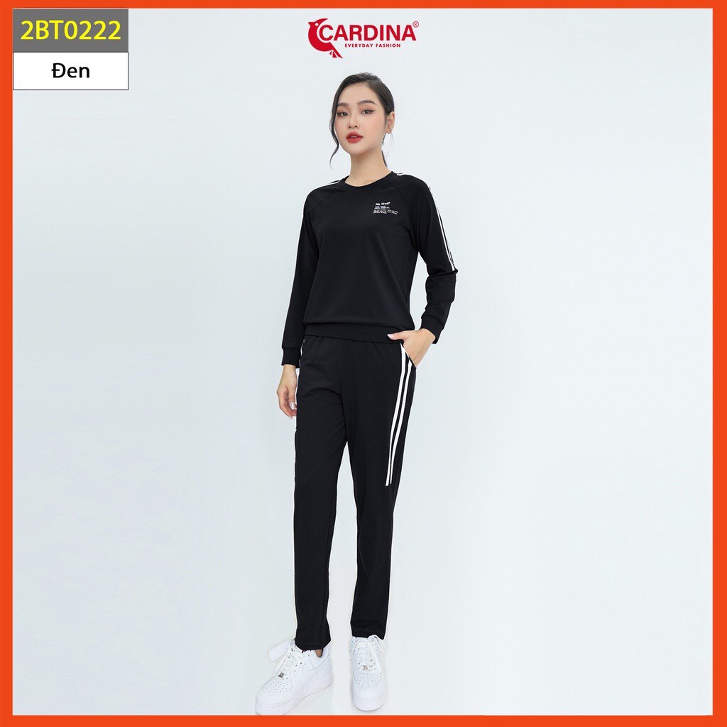 Bộ mặc nhà thu đông Cao Cấp 𝐂𝐀𝐑𝐃𝐈𝐍𝐀, Bộ quần Áo Dài tay vải Cotton Phong Cách Thể Thao Năng động Hình In Chữ Trẻ Trung