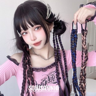   9 mẫu  1 búi tóc giả tết sẵn mix 2 màu từ 3-5 sợi dài khoảng 45cm phong cách Y2K 