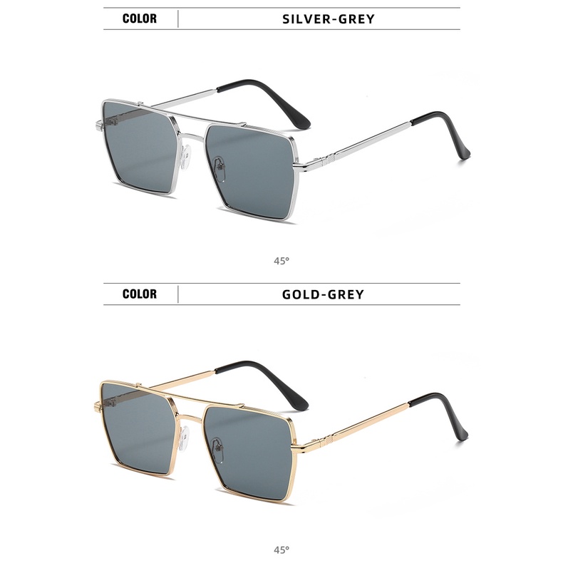 Kính Mát Gọng Vuông Kim Loại Chống Tia UV Thời Trang Sự Bảo Vệ