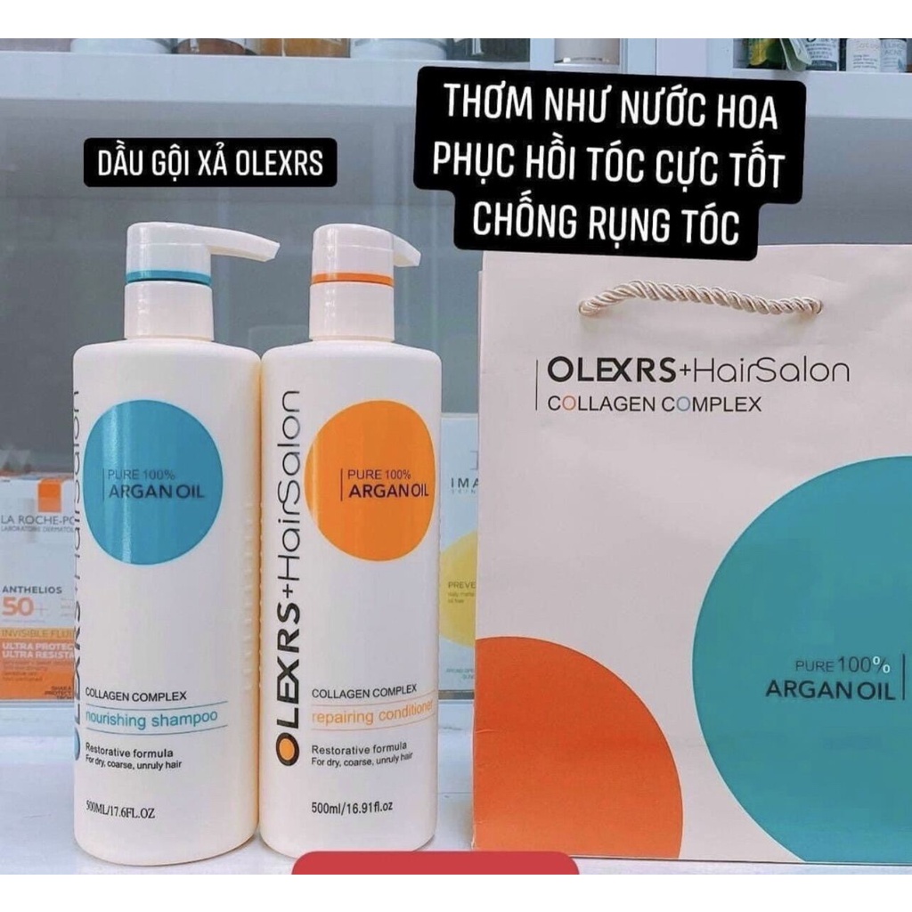 Dầu gội cặp Olexrs chính hãng, Bộ dầu gội xả salon cho tóc khô xơ hư tổn hiệu quả