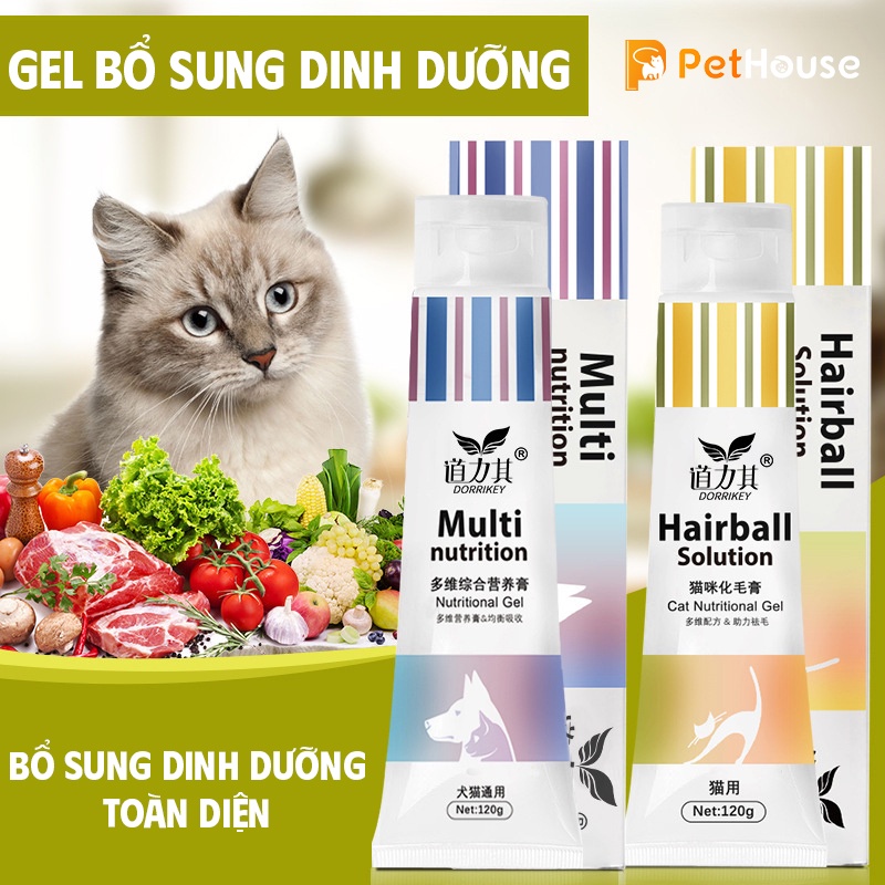 Gel dinh dưỡng Dorrikey bổ sung Vitamin cho chó mèo thú cưng (120gr - 130gr)
