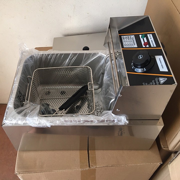 Bếp chiên nhúng điện đơn 6L siêu bền Nồi chiên nhúng điện đơn, chiên gà, khoai tây, các loại thực phẩm