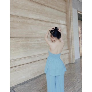 Set áo ống quần suông đũi