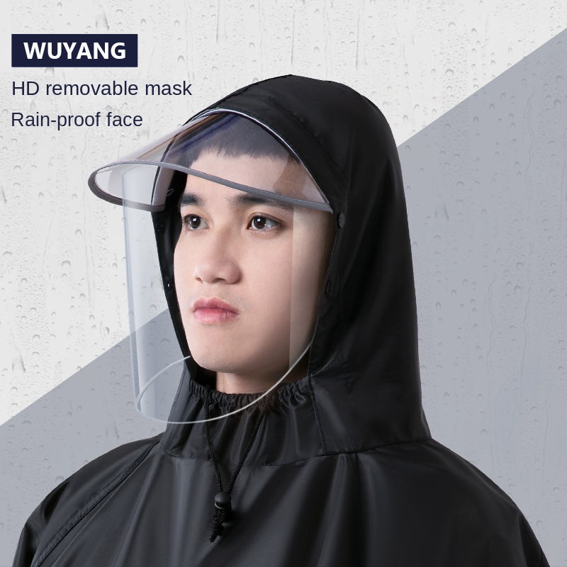 Áo Mưa Unisex Dày Dặn Màu Đen Chống Thấm Nước Chất Lượng Cao