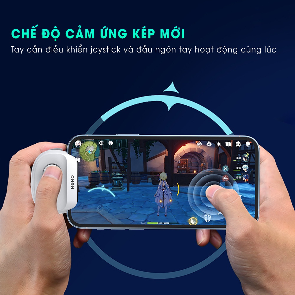 Tay cầm chơi game liên quân joystick MEMO MB01 kết nối bluetooth thiết kế công thái học chơi pubg freefire tốc chiến