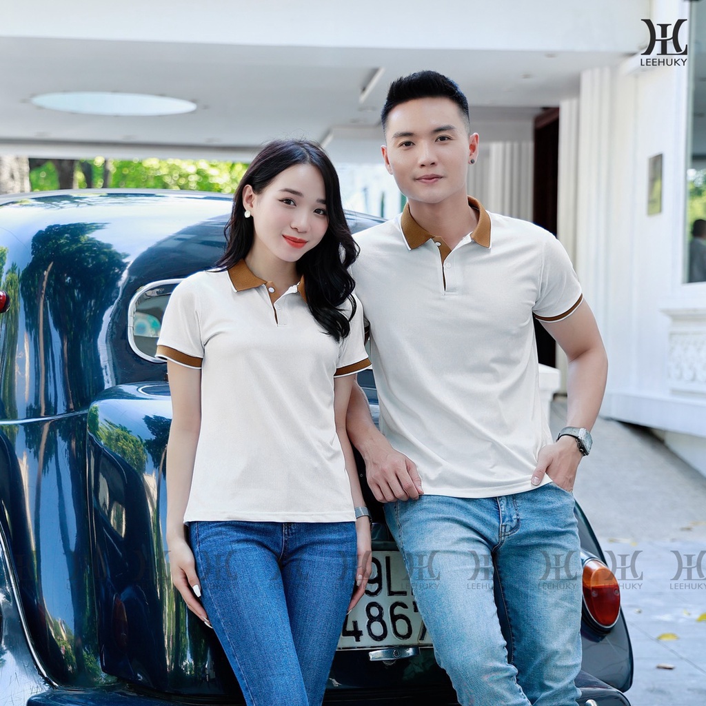 Áo phông Polo ĐÔI có cả size NAM và NỮ cổ phối màu - SCXA28