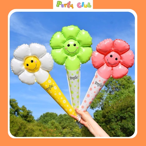 Bóng dài cầm tay hình hoa cúc mặt cười