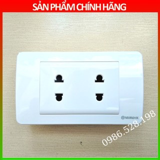 Ổ cắm đôi SINO VANLOCK - Mặt 2 ổ cắm S18A chính hãng