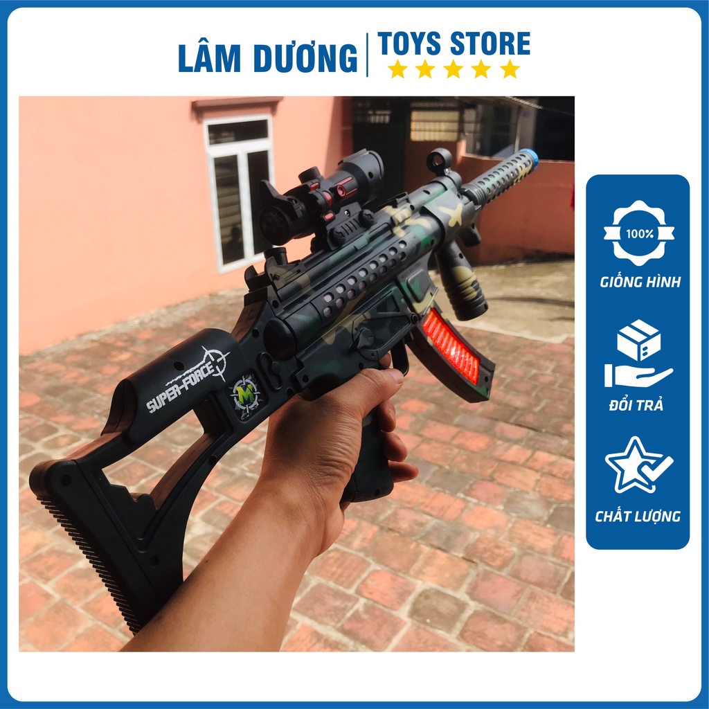 Đồ chơi súng máy chạy pin bằng nhựa phát đèn nhạc