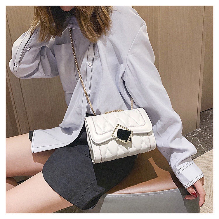 Túi xách đeo chéo khóa gương_ Túi thời trang phong cách hàn quốc