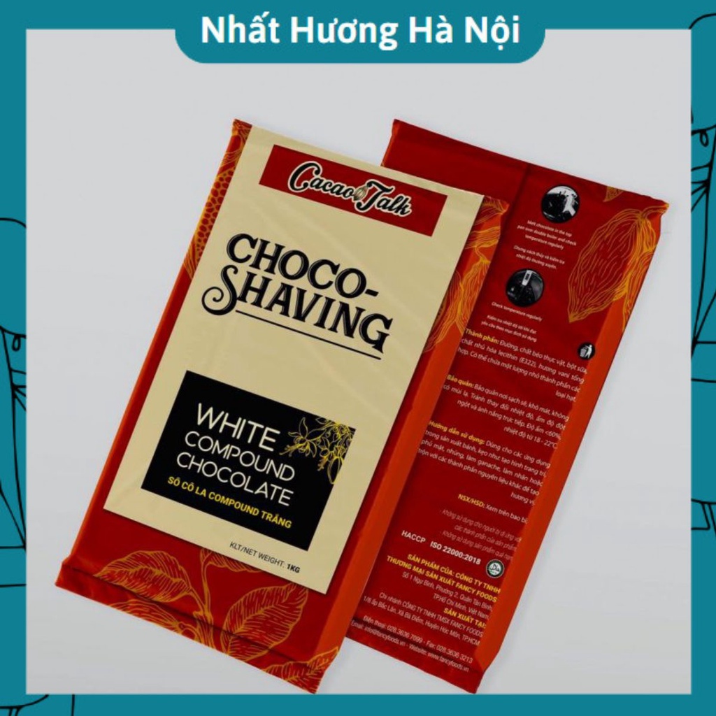 Socola Choco Shaving Trắng Cacao Talk 1kg - Thời tiết nóng dễ khiến socola bị mềm, quý khách cân nhắc khi mua