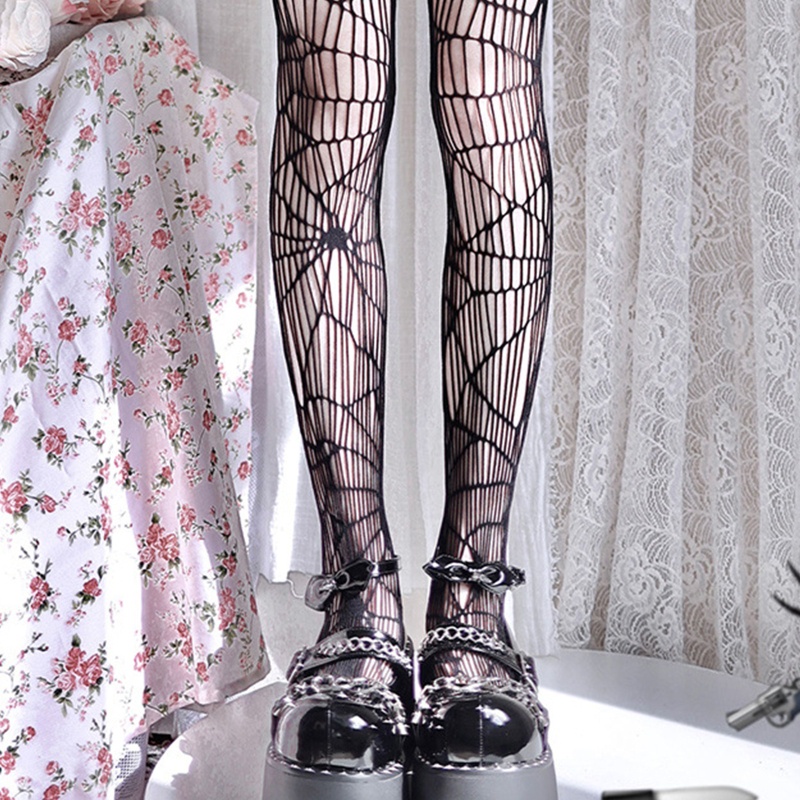 Youyo Quần Tất Lưới Rỗng Họa Tiết Mạng Nhện Phong Cách Gothic Halloween Dành Cho Nữ K