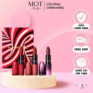 Set son mac 3 cây kiss of magic lip kit