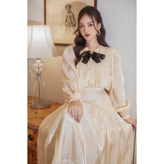 Chân váy organza dáng dài - edini - v410