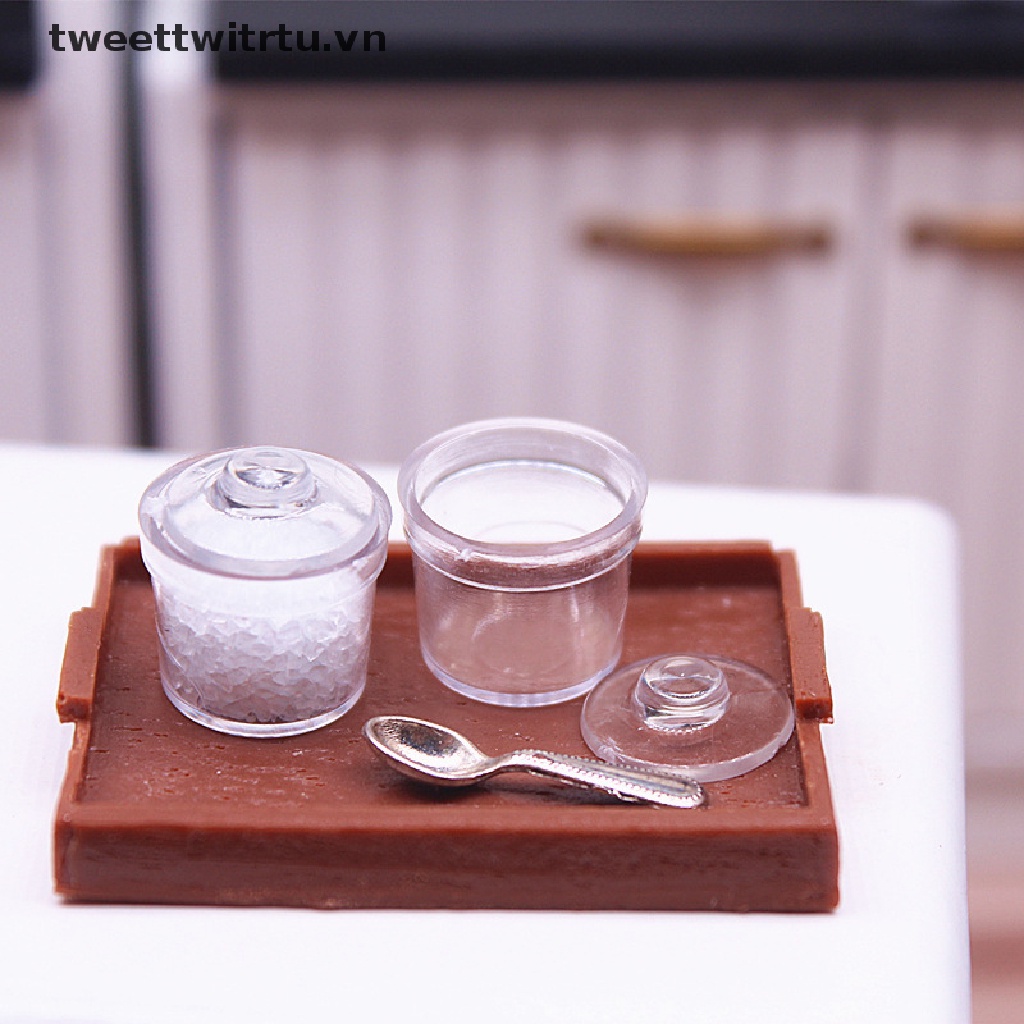 Set 2 Hũ Đựng Gia Vị Mini Tỉ Lệ 1: 12 Trang Trí Nhà Búp Bê