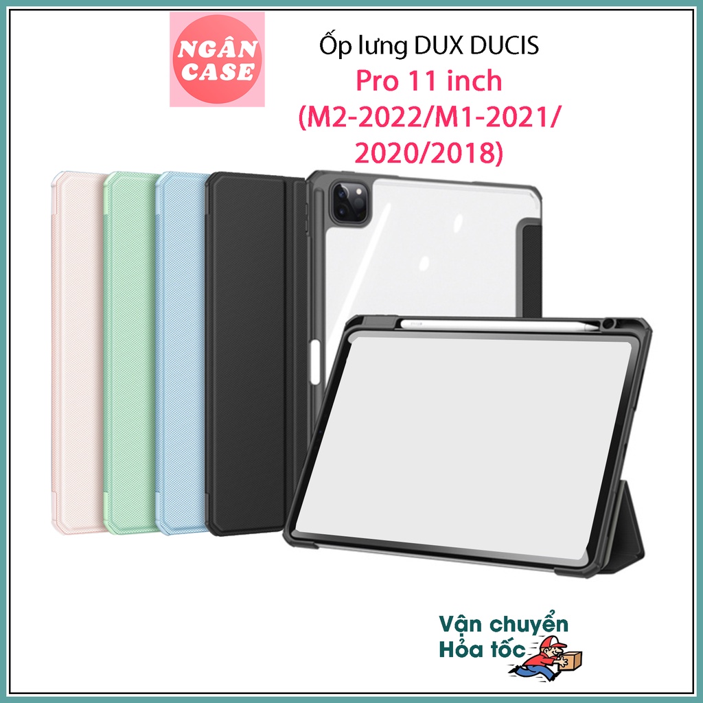 Bao da DUX DUCIS cho iPad Pro 11 inch (M2-2022/M1-2021/2020/2018) - Mặt lưng trong, Có Khay Đựng Bút (DÒNG TOBY)