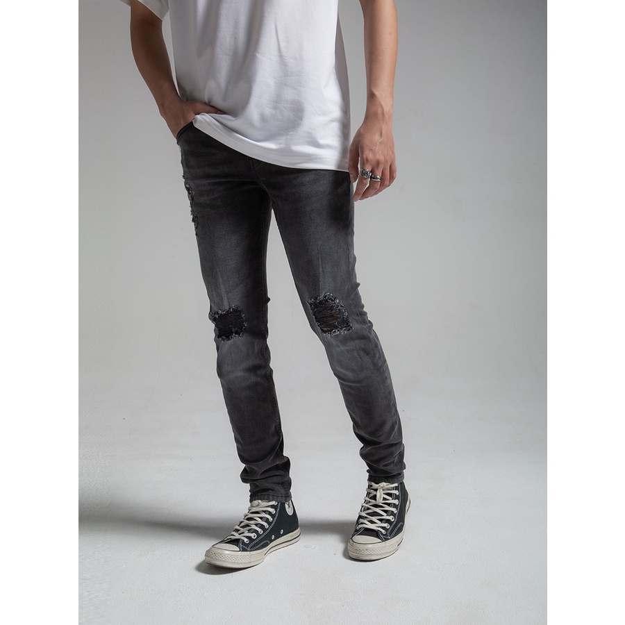 Quần Jeans The Denimaniac dáng ôm sát màu Dark Grey SS23 - 819 Skinny Fit