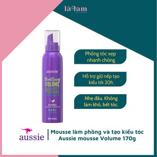 Mousse làm phồng và tạo kiểu tóc Aussie mousse Volume 170g