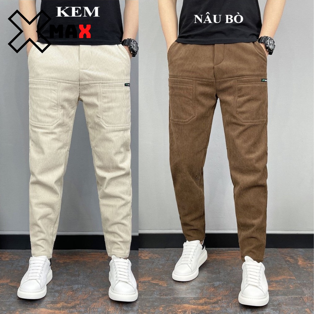 Quần baggy nam nhung tăm co giãn Xmax Hàn Quốc chất liệu cao cấp có túi phía trước HOT TREND STREET STYLE B080 | BigBuy360 - bigbuy360.vn