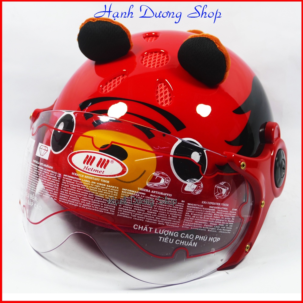 Mũ bảo hiểm dành cho bé hình con cá Có kính chắn bụi bảo vệ tốt mặt và đầu, chất liêu nhựa chắt chắn phù hợp cho cả bé n