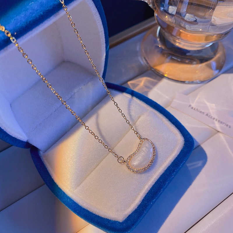 Vòng cổ Thép Titan Đính Ngọc Trai Cao Cấp Phong Cách Hàn Quốc