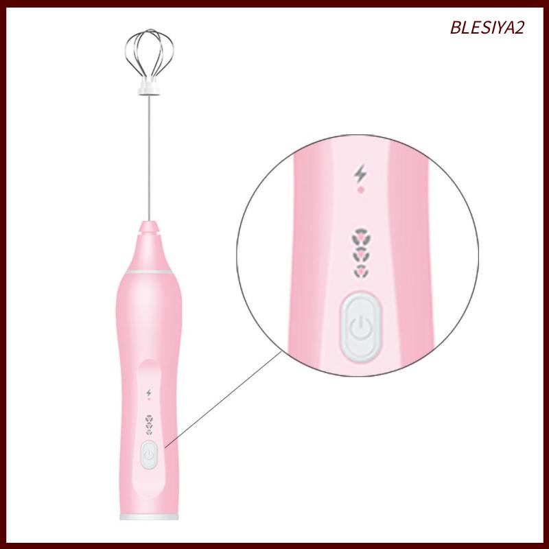 Máy Đánh Sữa Tạo Bọt Cà Phê Sạc USB Kèm 2 Cây Khuấy Bằng Thép Không Gỉ