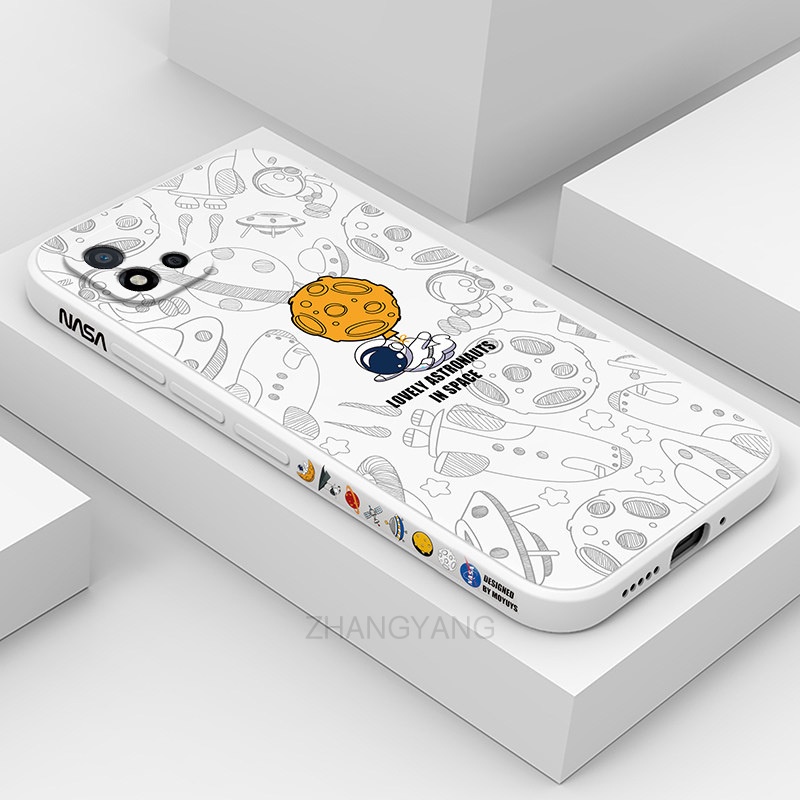 Ốp lưng Realme c11 2021 Realme c20 Ốp Điện Thoại Silicone TPU Mềm Họa Tiết Phi Hành Gia Có Dây Đeo Cho Realme c11 2021 Realme c20
