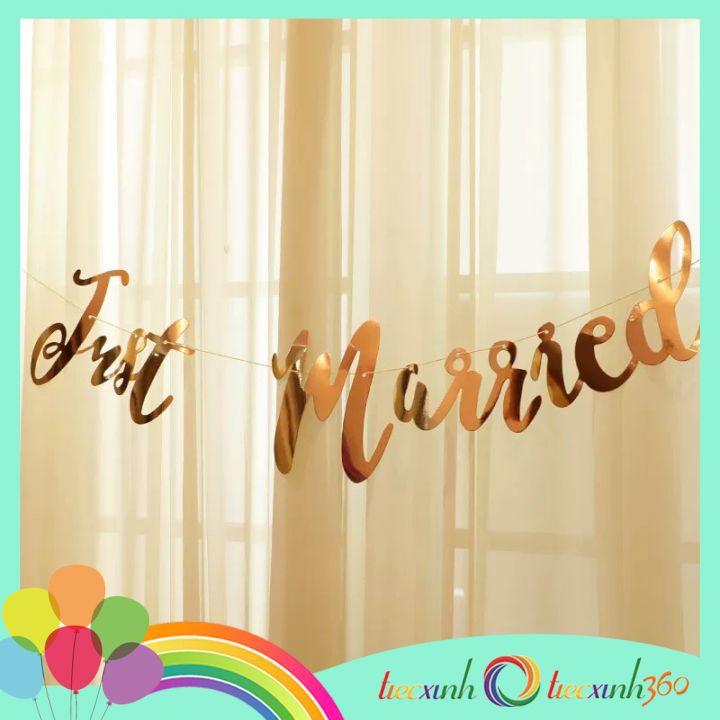 Dây treo Just Married trang trí tiệc cưới hỏi