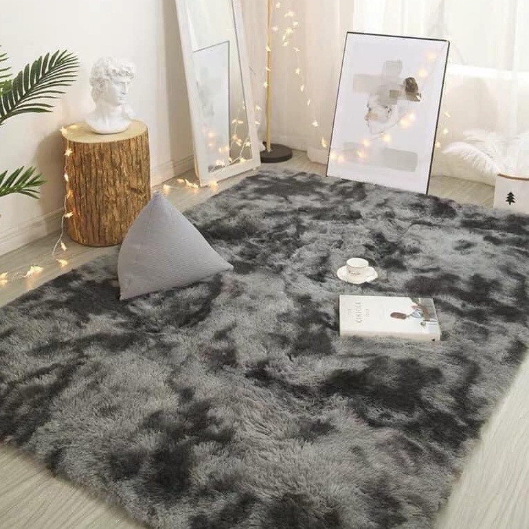 Thảm lông loang trải sàn trang trí phòng khách decor phòng ngủ 2022
