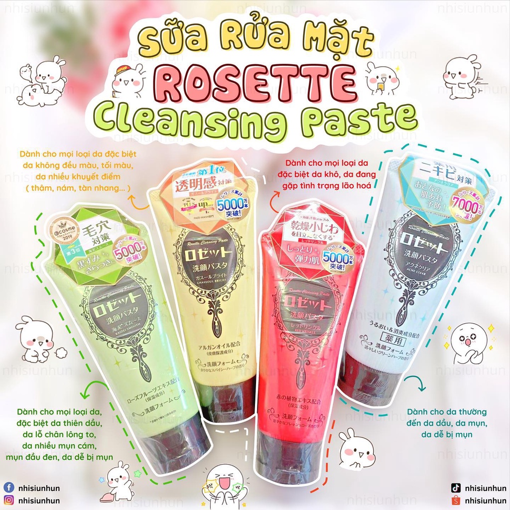 Sữa rửa mặt đất sét Rosette