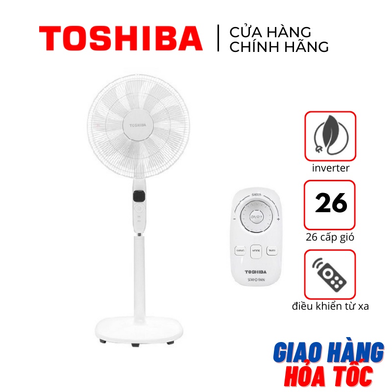 Quạt cây đứng 9 cánh Inveter màu trắng Toshiba F-LSD10(W)VN 30W - Hàng chính hãng