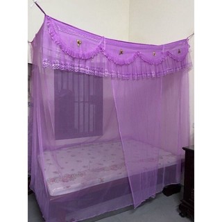Màn dây 4 góc , Mùng tuyn lạnh có cửa có diềm hàng dầy dặn siêu bền