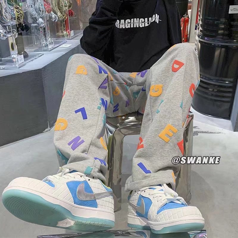 Quần Dài Thể Thao Dáng Rộng Phong Cách Hàn Quốc Thời Trang Xuân Thu Cho Nam