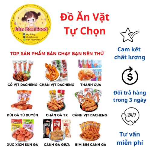 COMBO MÓN ĂN VẶT TỰ CHỌN - ĐỒ ĂN VẶT TỰ CHỌN   ❤️ FREE SHIP ❤️   LÙN CON FOOD