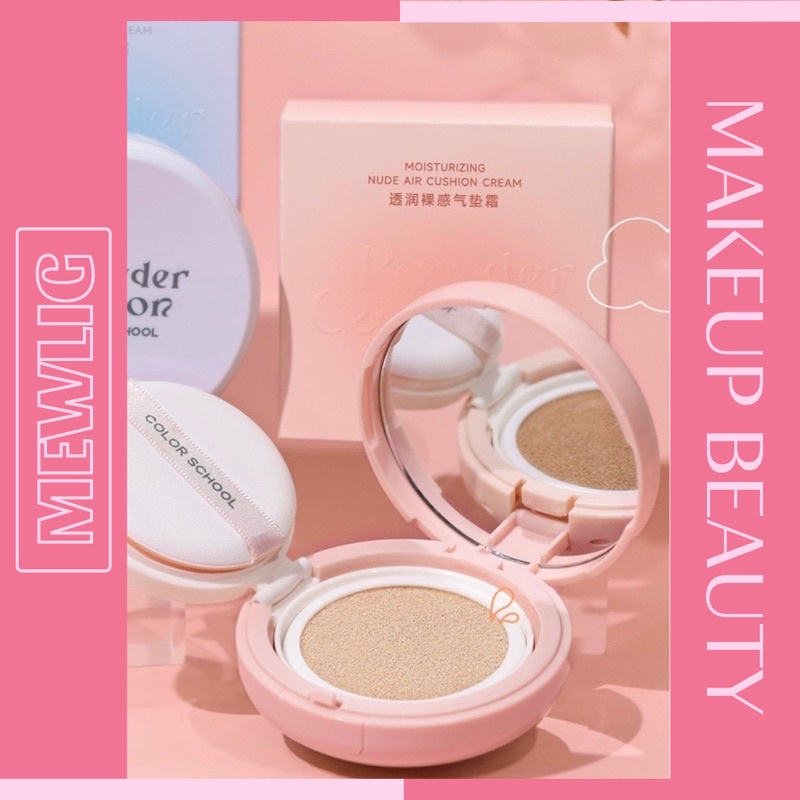 Phấn nước Cushion Color School che khuyết điểm nâng tone nhẹ trên da Mewlig