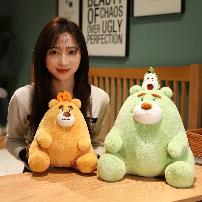 Tư thế ngồi đáng yêu Gấu nhồi bông Đồ chơi thoải mái Tay cảm thấy mềm mại Trang trí động vật dễ thương búp bê sang trọng Autumn063