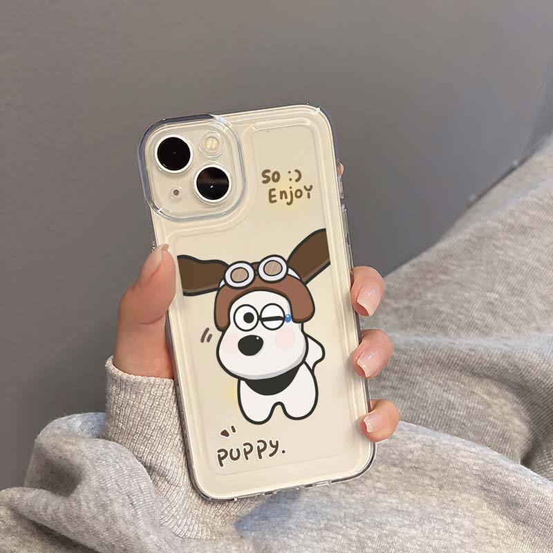 Ốp Điện Thoại Silicon TPU Mềm Trong Suốt In Hình Chú Cún Bay Cho IPhone 14 13 12 11 Pro XS Max XR X 8 7 6 6S Plus