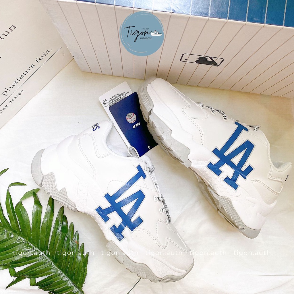 Giày thể thao nữ MLB LA Dodgers Sneaker Big Ball Chunky,  Giày thể thao trắng chính hãng Tigon.auth