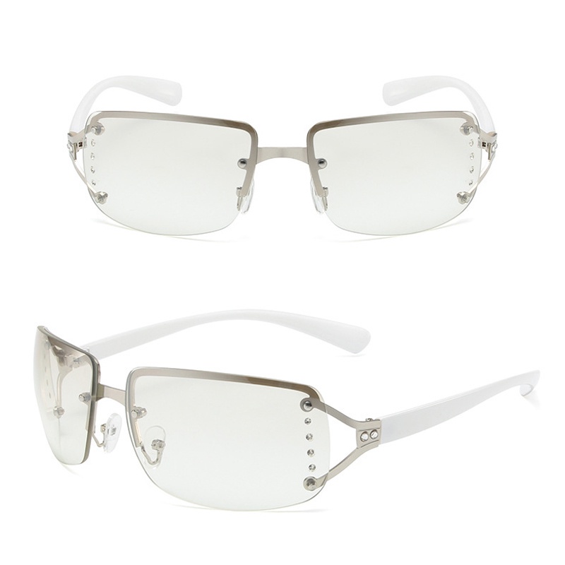 Kính Mát Hình Chữ Nhật Không Vành Y2K Millet Phong Cách Retro Thời Trang Cho Nữ