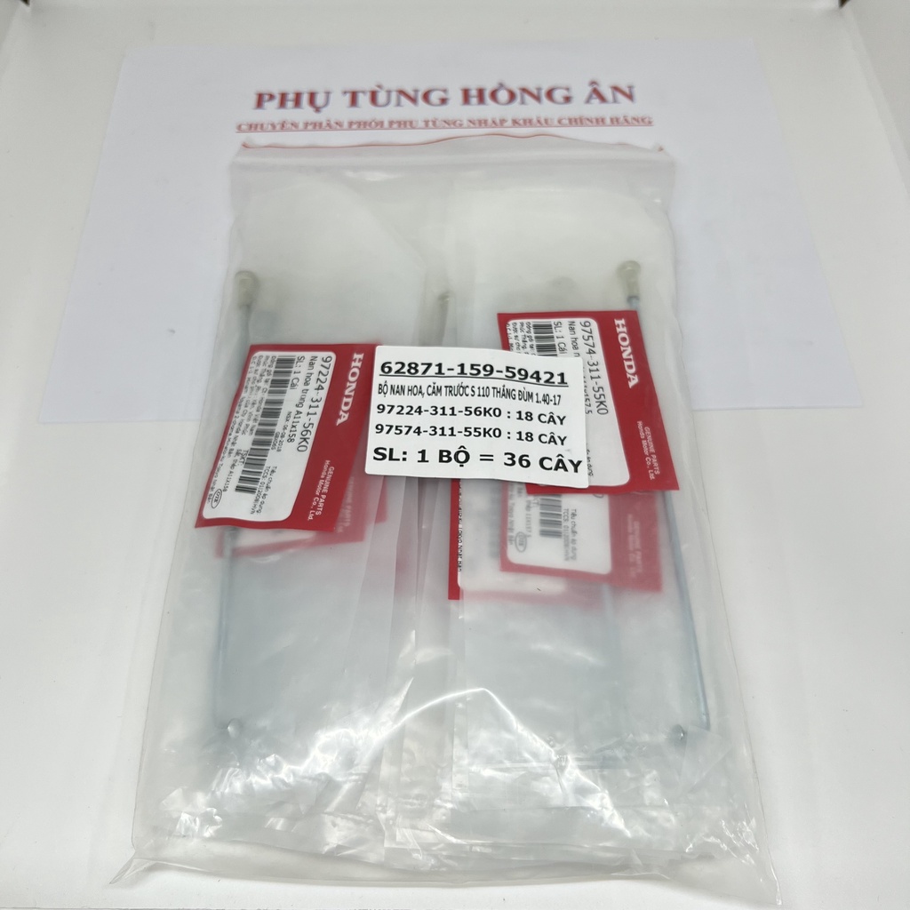 Bộ căm  trước/sau Dream, Wave S110, Wave RS, Wave ZX, Fut 1 chính hãng Honda - PT HỒNG ÂN